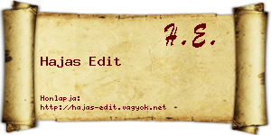 Hajas Edit névjegykártya